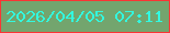 文字の大きさ：1、枠の色：fa3434、背景の色：73a56e、文字の色：32f8df 無料ブログパーツのブログ時計