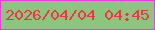 文字の大きさ：2、枠の色：fa35e9、背景の色：8bc581、文字の色：f0354b 無料ブログパーツのブログ時計