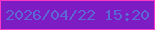 文字の大きさ：4、枠の色：fa37c9、背景の色：7e1cc4、文字の色：5c68d3 無料ブログパーツのブログ時計