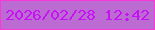 文字の大きさ：5、枠の色：fa38d5、背景の色：bc6bd2、文字の色：c611f3 無料ブログパーツのブログ時計