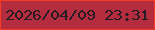 文字の大きさ：1、枠の色：fa3924、背景の色：b42d3e、文字の色：261b25 無料ブログパーツのブログ時計