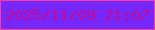 文字の大きさ：2、枠の色：fa3a9f、背景の色：7428fd、文字の色：c8098e 無料ブログパーツのブログ時計