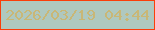 文字の大きさ：2、枠の色：fa3e0a、背景の色：afc8bf、文字の色：c9b776 無料ブログパーツのブログ時計