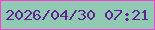 文字の大きさ：5、枠の色：fa3ed6、背景の色：91cab2、文字の色：622293 無料ブログパーツのブログ時計
