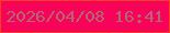 文字の大きさ：3、枠の色：fa3f1d、背景の色：f70359、文字の色：b26775 無料ブログパーツのブログ時計
