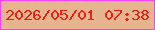 文字の大きさ：5、枠の色：fa3ff4、背景の色：e6b48e、文字の色：e62115 無料ブログパーツのブログ時計