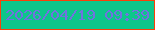 文字の大きさ：3、枠の色：fa4008、背景の色：0dc68a、文字の色：7172df 無料ブログパーツのブログ時計