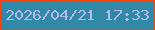文字の大きさ：2、枠の色：fa4106、背景の色：3188a7、文字の色：b1bbee 無料ブログパーツのブログ時計