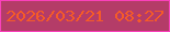文字の大きさ：1、枠の色：fa41bb、背景の色：b43c68、文字の色：f65b27 無料ブログパーツのブログ時計