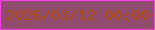 文字の大きさ：4、枠の色：fa41e9、背景の色：904c6c、文字の色：ae4b0d 無料ブログパーツのブログ時計