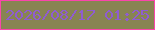 文字の大きさ：2、枠の色：fa45ab、背景の色：888452、文字の色：8f5cd0 無料ブログパーツのブログ時計