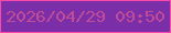 文字の大きさ：1、枠の色：fa47aa、背景の色：7a2ea8、文字の色：c14b97 無料ブログパーツのブログ時計