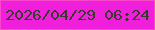 文字の大きさ：4、枠の色：fa47cb、背景の色：f01fdc、文字の色：383b2c 無料ブログパーツのブログ時計
