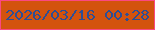 文字の大きさ：3、枠の色：fa4882、背景の色：d3530e、文字の色：2d4e95 無料ブログパーツのブログ時計