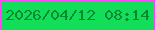 文字の大きさ：2、枠の色：fa48f6、背景の色：12de5a、文字の色：038a32 無料ブログパーツのブログ時計
