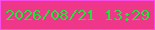 文字の大きさ：2、枠の色：fa4be7、背景の色：ee3788、文字の色：24e13c 無料ブログパーツのブログ時計