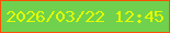文字の大きさ：1、枠の色：fa5106、背景の色：6fd14d、文字の色：e2fb00 無料ブログパーツのブログ時計