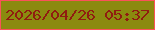 文字の大きさ：2、枠の色：fa5259、背景の色：8b8a0f、文字の色：901c10 無料ブログパーツのブログ時計