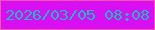 文字の大きさ：1、枠の色：fa52ab、背景の色：d80ff3、文字の色：15bdc0 無料ブログパーツのブログ時計