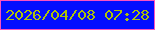 文字の大きさ：2、枠の色：fa52c0、背景の色：020eff、文字の色：adc208 無料ブログパーツのブログ時計