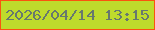 文字の大きさ：5、枠の色：fa540f、背景の色：bedb2c、文字の色：67786e 無料ブログパーツのブログ時計