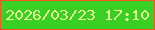 文字の大きさ：4、枠の色：fa5427、背景の色：3acf25、文字の色：e5fe90 無料ブログパーツのブログ時計