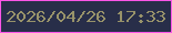 文字の大きさ：4、枠の色：fa55e8、背景の色：282e49、文字の色：98936a 無料ブログパーツのブログ時計