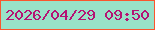 文字の大きさ：5、枠の色：fa562e、背景の色：99e2c8、文字の色：b51473 無料ブログパーツのブログ時計