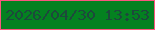文字の大きさ：1、枠の色：fa567e、背景の色：048120、文字の色：1d493b 無料ブログパーツのブログ時計