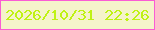 文字の大きさ：5、枠の色：fa5cd4、背景の色：f5f3cb、文字の色：bff214 無料ブログパーツのブログ時計