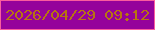 文字の大きさ：1、枠の色：fa5d9e、背景の色：95039b、文字の色：b77411 無料ブログパーツのブログ時計