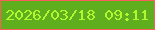 文字の大きさ：2、枠の色：fa5e5a、背景の色：5fae1d、文字の色：b2f831 無料ブログパーツのブログ時計