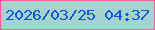 文字の大きさ：5、枠の色：fa5ea2、背景の色：a5d3cd、文字の色：1057dd 無料ブログパーツのブログ時計