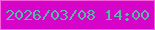 文字の大きさ：3、枠の色：fa5fe0、背景の色：d604c9、文字の色：56b7a5 無料ブログパーツのブログ時計