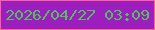 文字の大きさ：5、枠の色：fa6296、背景の色：9d1ebf、文字の色：4fc25b 無料ブログパーツのブログ時計