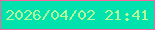 文字の大きさ：4、枠の色：fa649e、背景の色：00e2ae、文字の色：b5f79b 無料ブログパーツのブログ時計