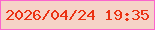 文字の大きさ：3、枠の色：fa65cd、背景の色：f6d2c7、文字の色：eb3214 無料ブログパーツのブログ時計