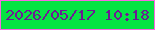 文字の大きさ：2、枠の色：fa67e3、背景の色：06e442、文字の色：6e1a93 無料ブログパーツのブログ時計