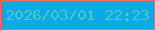 文字の大きさ：3、枠の色：fa6968、背景の色：0caae3、文字の色：4fc7c8 無料ブログパーツのブログ時計