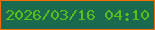 文字の大きさ：1、枠の色：fa6a05、背景の色：1a6a50、文字の色：5abe17 無料ブログパーツのブログ時計