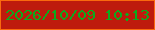 文字の大きさ：5、枠の色：fa6a0e、背景の色：be1b0d、文字の色：0daa1d 無料ブログパーツのブログ時計