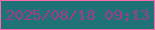 文字の大きさ：5、枠の色：fa6ba9、背景の色：1f7377、文字の色：a23c88 無料ブログパーツのブログ時計