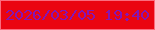 文字の大きさ：3、枠の色：fa6d7e、背景の色：ea0511、文字の色：8515b5 無料ブログパーツのブログ時計