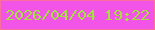 文字の大きさ：3、枠の色：fa6f9d、背景の色：f354e8、文字の色：a5e041 無料ブログパーツのブログ時計
