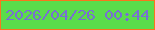 文字の大きさ：2、枠の色：fa751d、背景の色：5bdc4b、文字の色：786fd3 無料ブログパーツのブログ時計