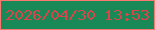 文字の大きさ：1、枠の色：fa7872、背景の色：198a57、文字の色：da454c 無料ブログパーツのブログ時計