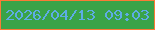 文字の大きさ：4、枠の色：fa7a36、背景の色：39a348、文字の色：5eace5 無料ブログパーツのブログ時計