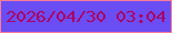 文字の大きさ：1、枠の色：fa7b98、背景の色：6b4df4、文字の色：ab0362 無料ブログパーツのブログ時計