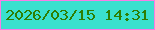 文字の大きさ：4、枠の色：fa7ce6、背景の色：3ae0ce、文字の色：2e7e02 無料ブログパーツのブログ時計
