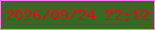 文字の大きさ：5、枠の色：fa7cef、背景の色：386822、文字の色：d3121e 無料ブログパーツのブログ時計